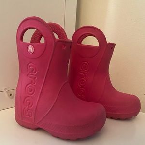 Crocs Rain boots 6C girls pink toddler